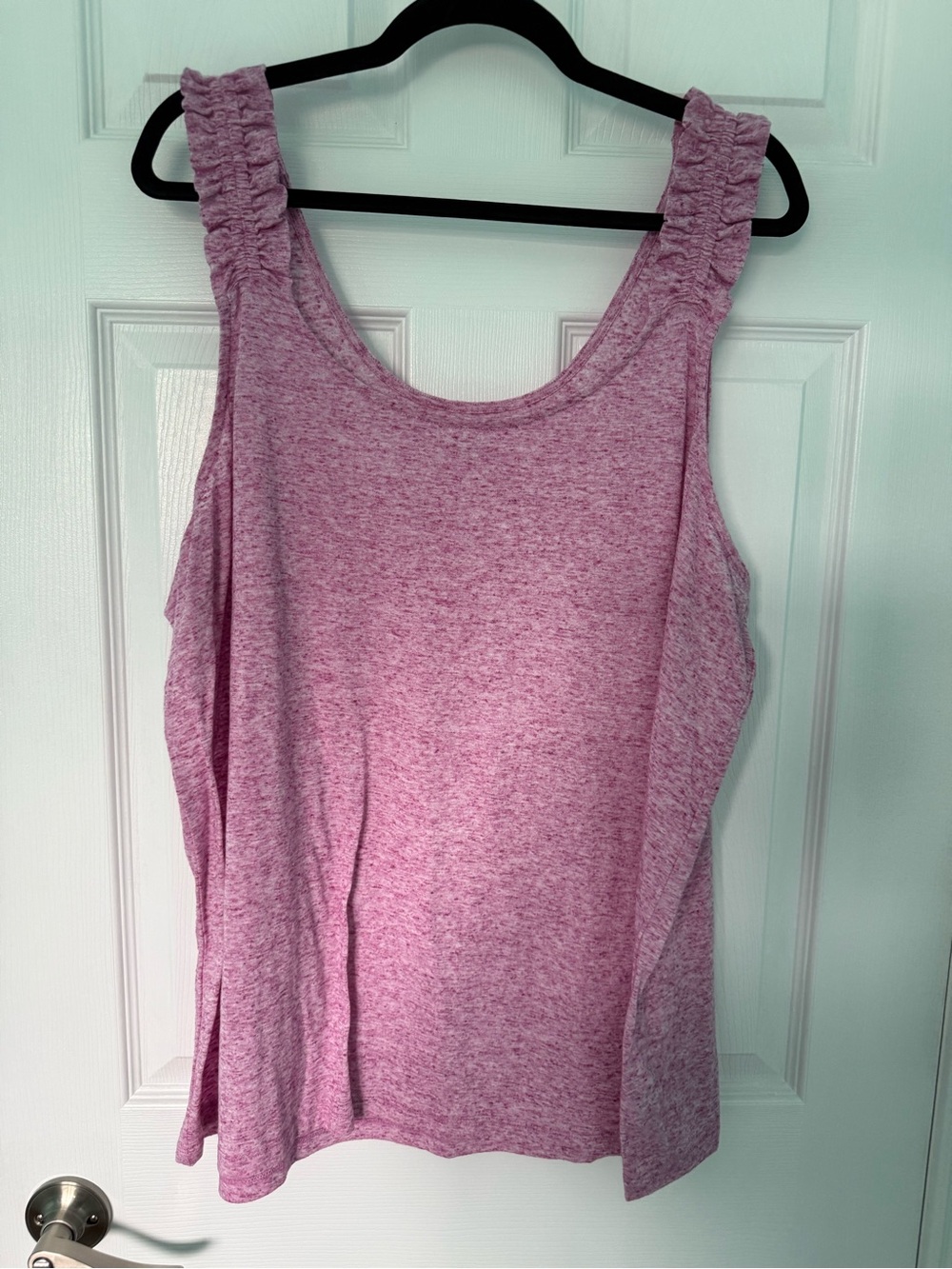 Penningtons Heathered Pink Ruched-Strap Tank Top